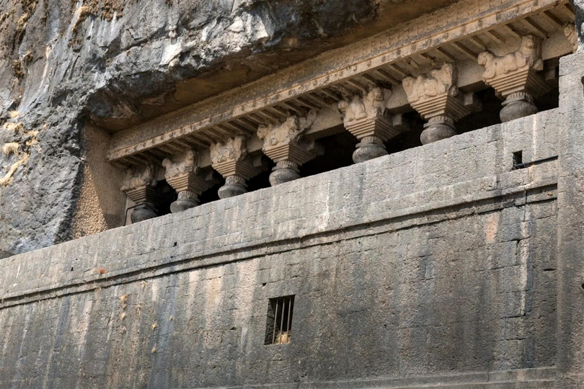 The front of Cave 7 at Lenyadri, the Ganesha temple