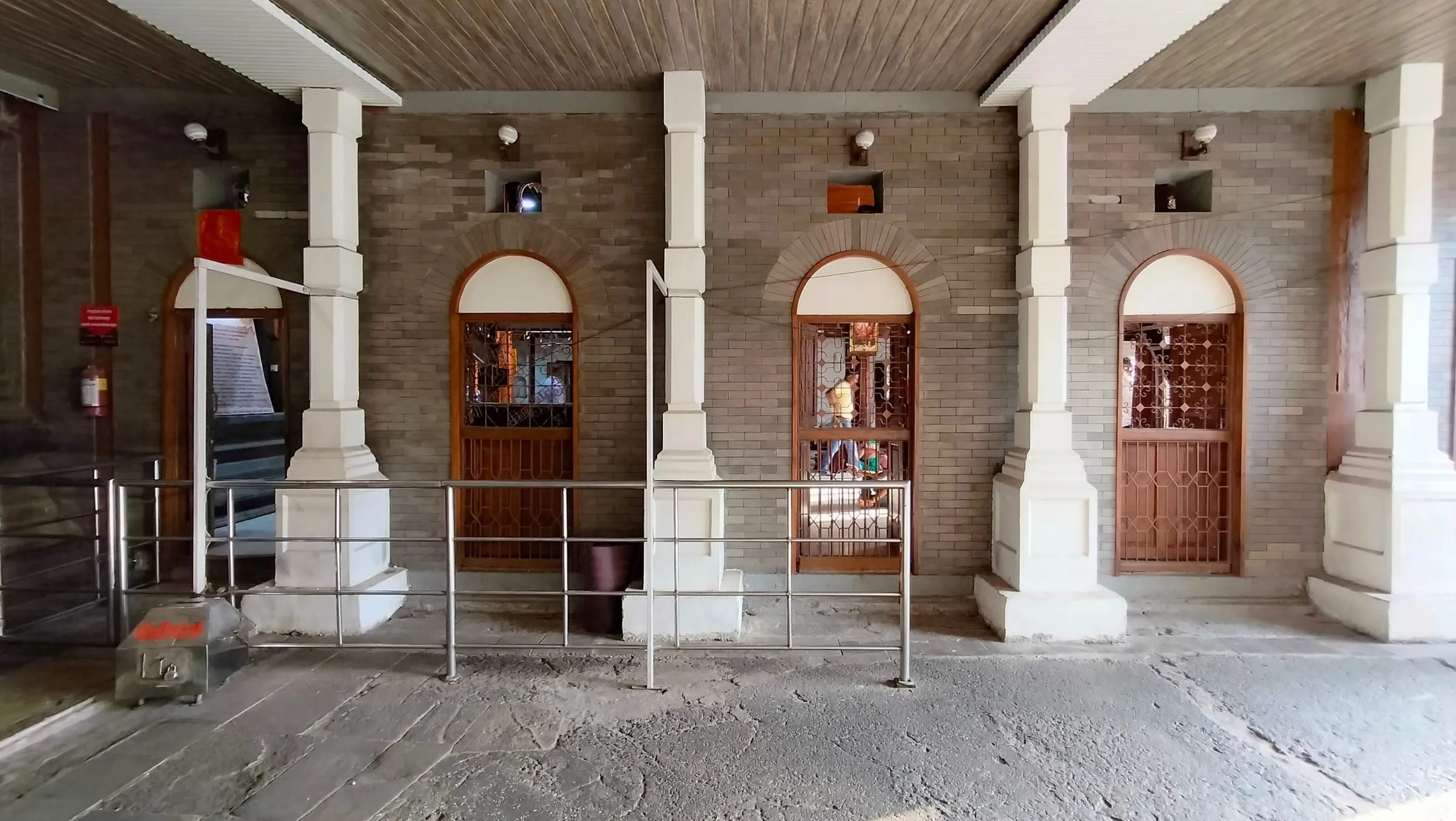 The pillared side hall of the Ballaleshwar temple at Pali