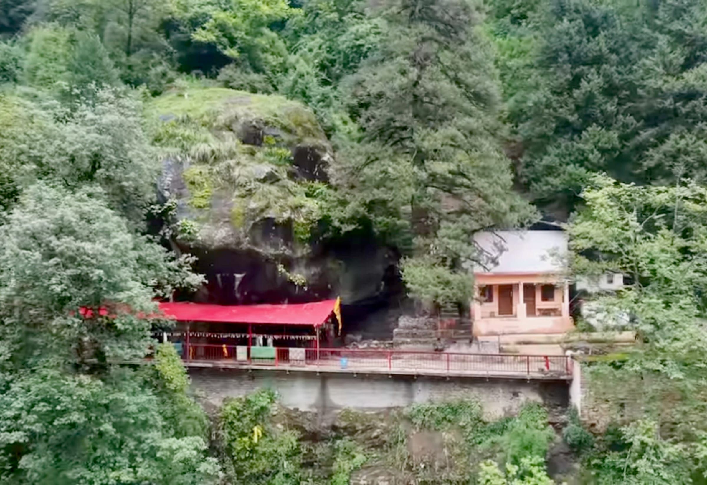 Kalpeshwar temple among the trees of the Urgam valley